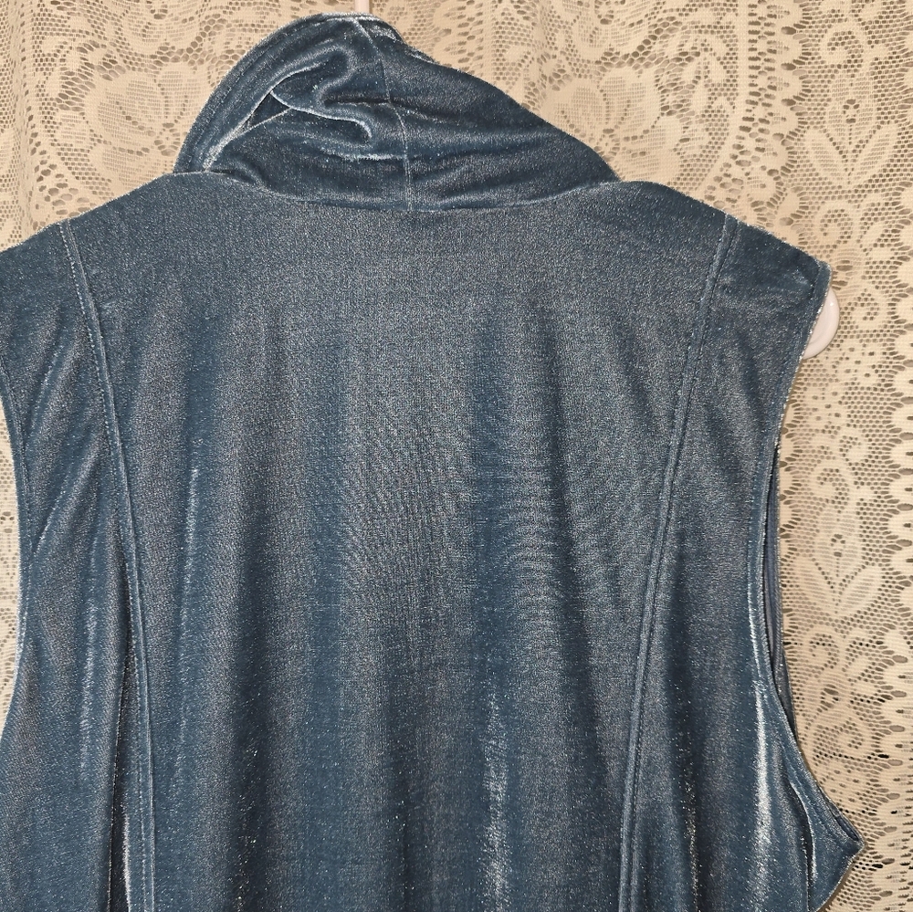 Soft Surroundings Velvet Blue Womens Vest XL Sleevelesd - Picture 9 of 9